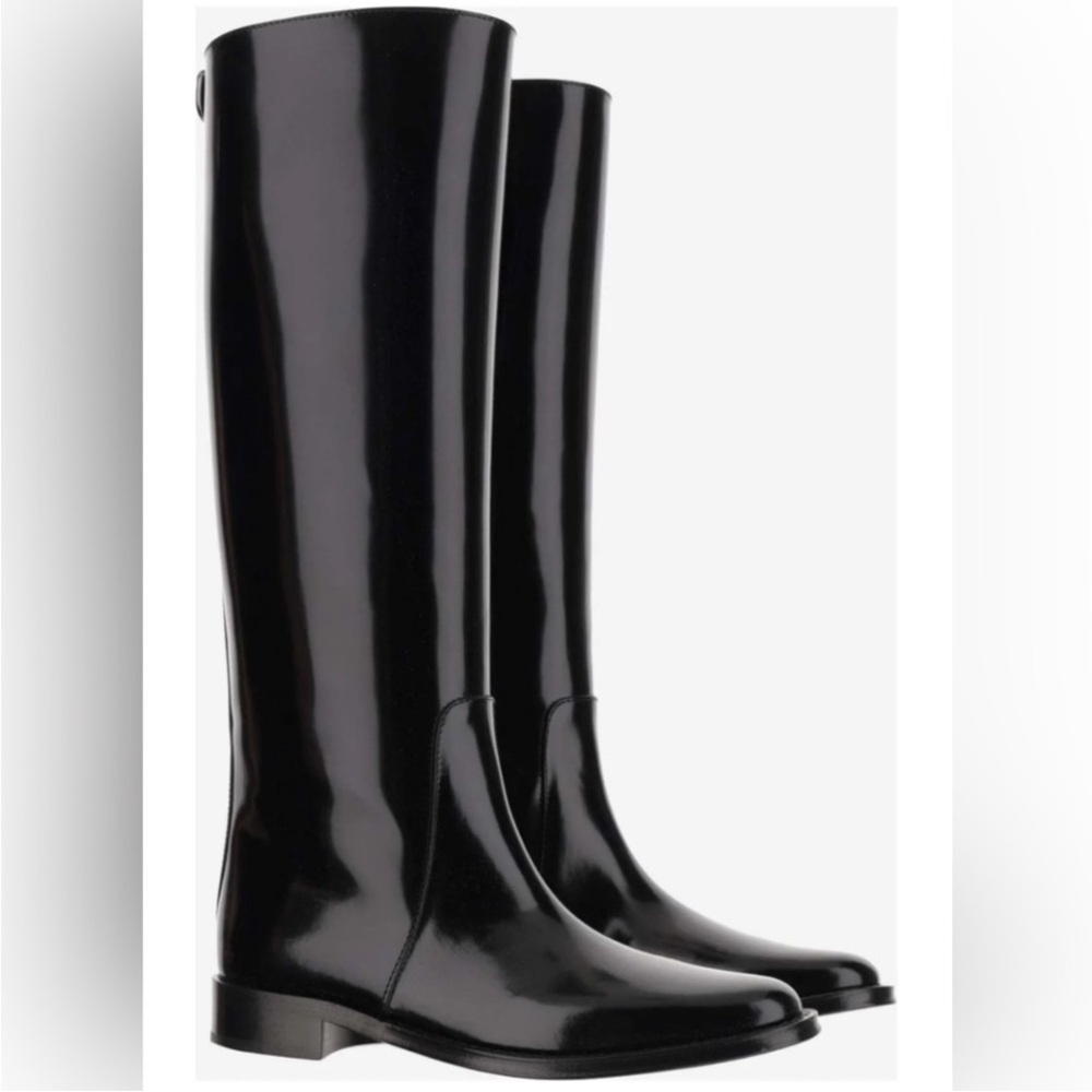 Hunt Knee-Length Patent Leather Boots